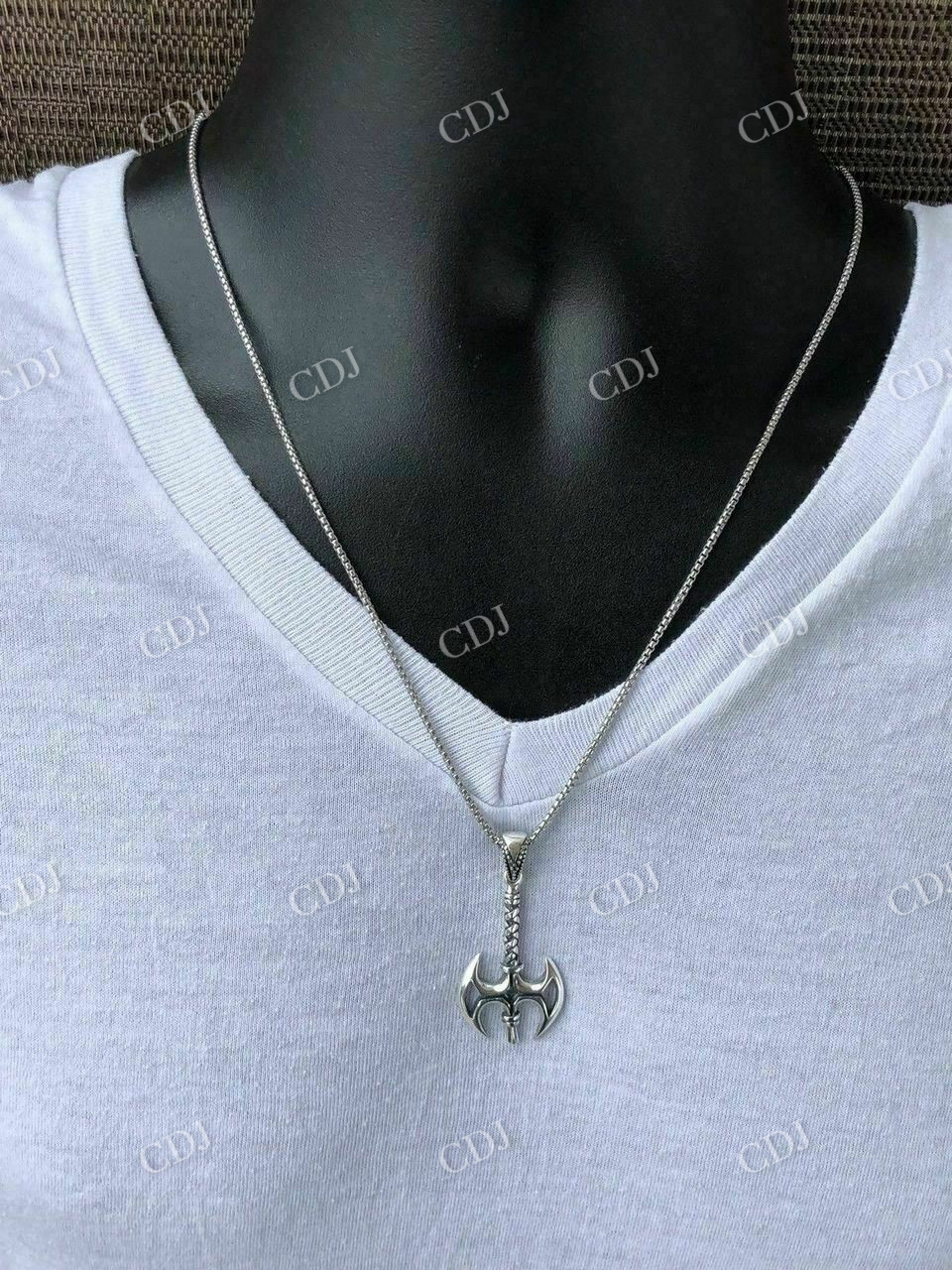 925 Sterling Silver Viking Battle Ax Mens Gothic Pendant  customdiamjewel   