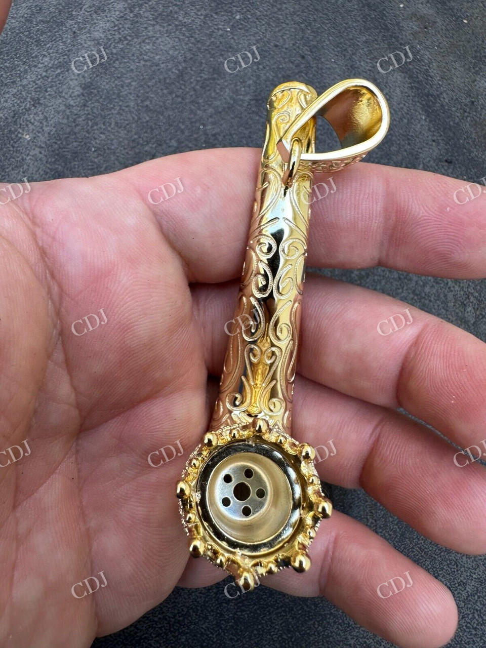 Fully Functional Tobacco Pipe Diamond Pendant  customdiamjewel   