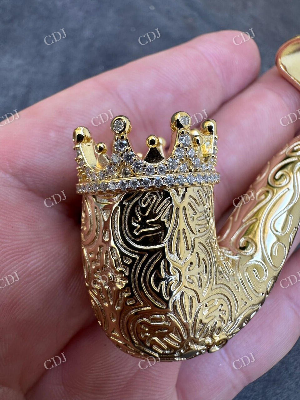 Fully Functional Tobacco Pipe Diamond Pendant  customdiamjewel   