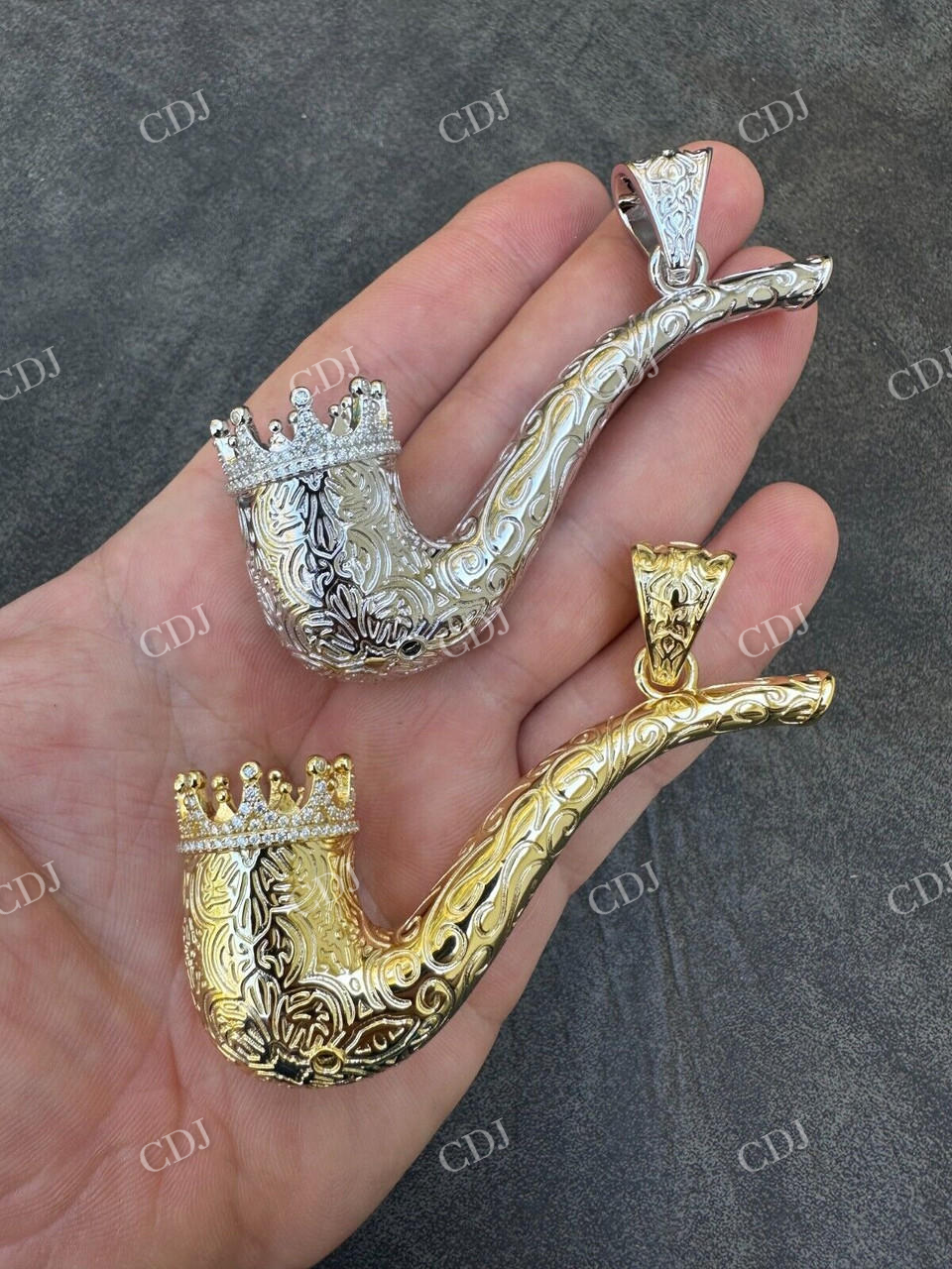 Fully Functional Tobacco Pipe Diamond Pendant  customdiamjewel   