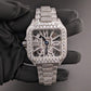 Full White Iced Out Diamond Skelton Modified Watch hip hop jewelry CustomDiamJewel   