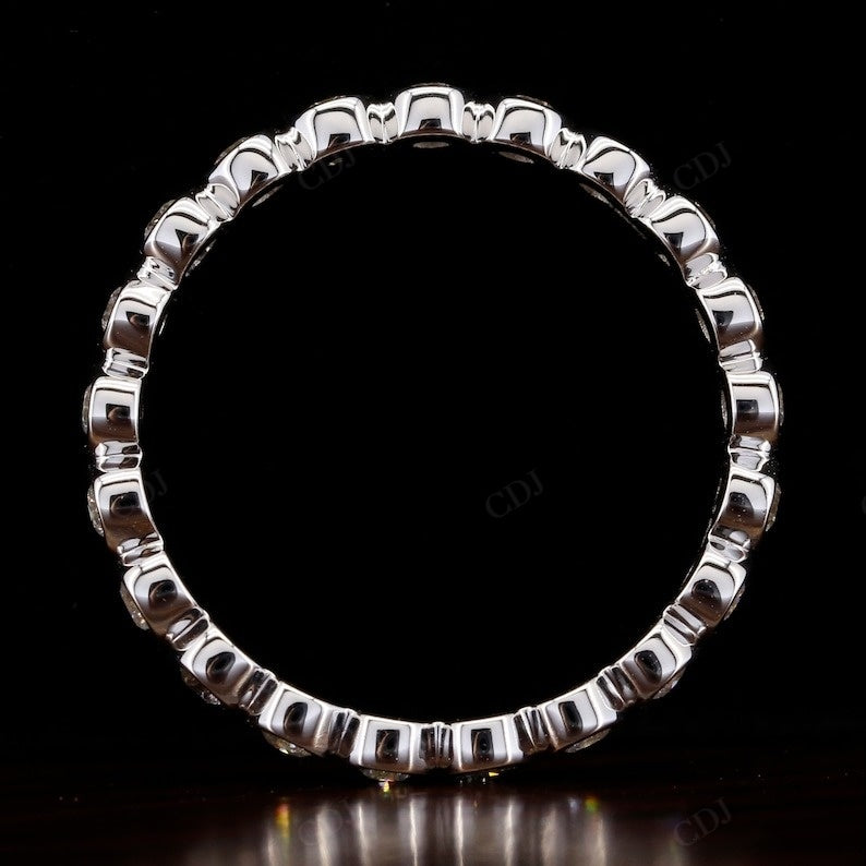 0.20CTW Bezel Set Round Cut Lab Grown Diamond Full Eternity Wedding Band  customdiamjewel   