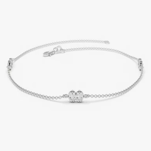 Brilliant Cut Natural Diamond 14K Solid Gold Link Bracelet  customdiamjewel 10 KT Solid Gold White Gold VVS-EF