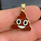 14K Yellow Gold Poop Emoji Pendant  customdiamjewel   