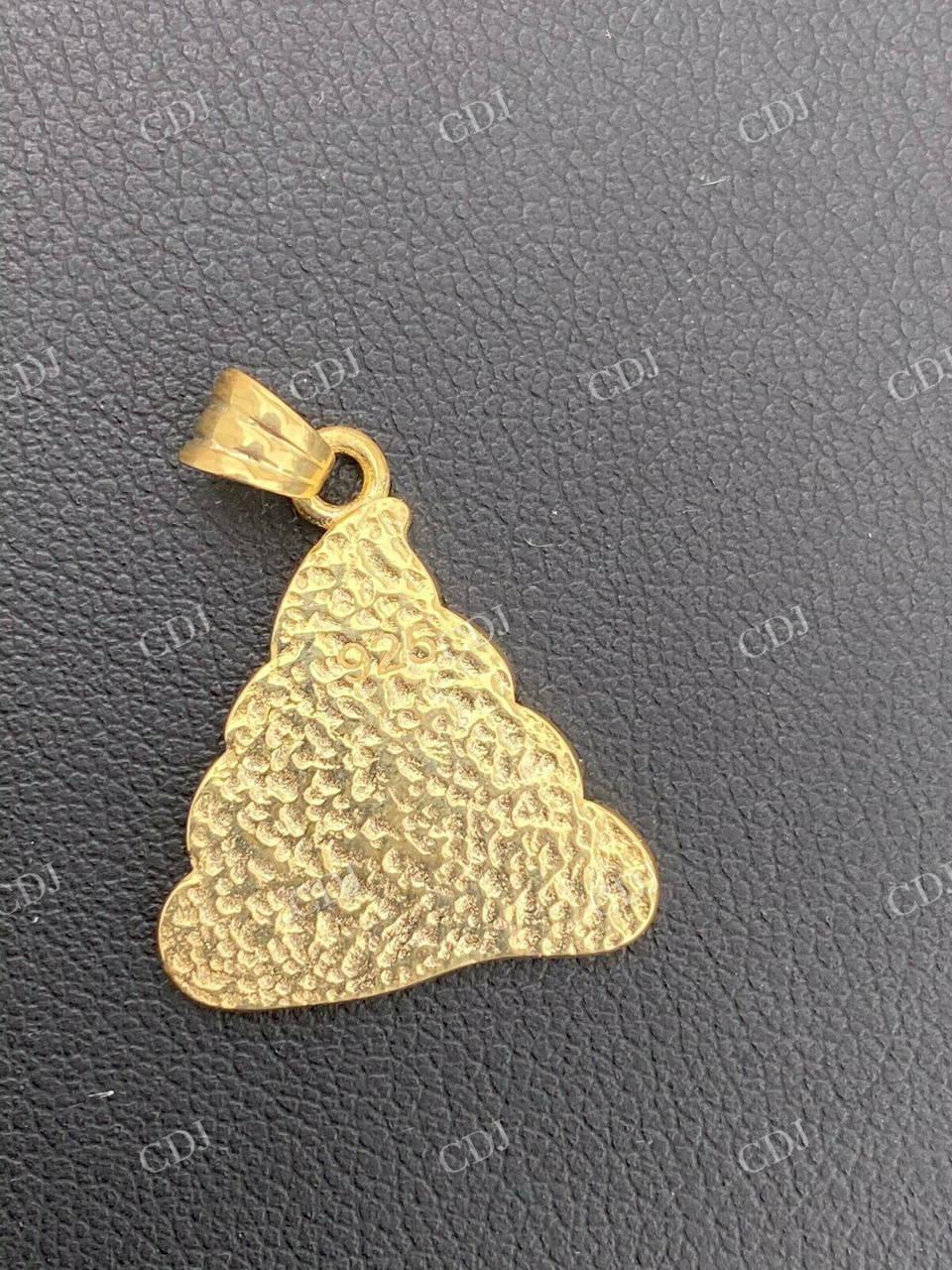 14K Yellow Gold Poop Emoji Pendant  customdiamjewel   