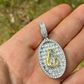 14K Gold Mary Iced Diamond Medallion Pendant  customdiamjewel   