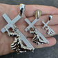 925 Silver Real Diamond Jesus Carrying Cross Pendant  customdiamjewel   