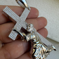 925 Silver Real Diamond Jesus Carrying Cross Pendant  customdiamjewel   