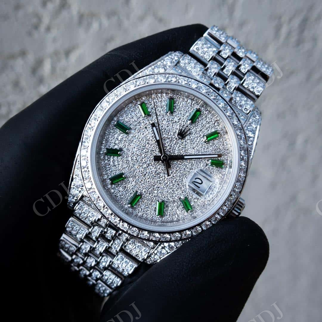 Rolex Datejust Custom Diamond Watch  customdiamjewel   