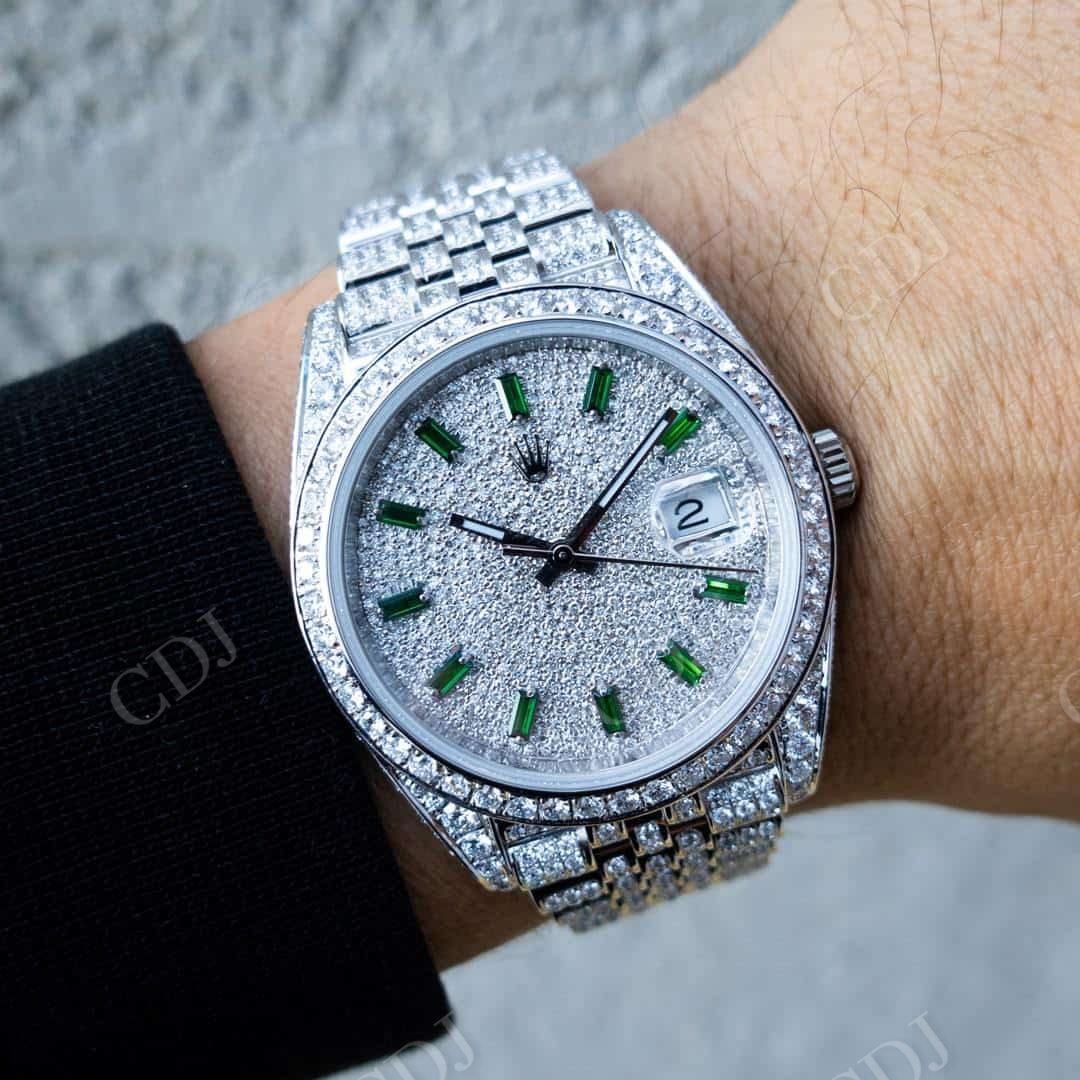 Rolex Datejust Custom Diamond Watch  customdiamjewel   