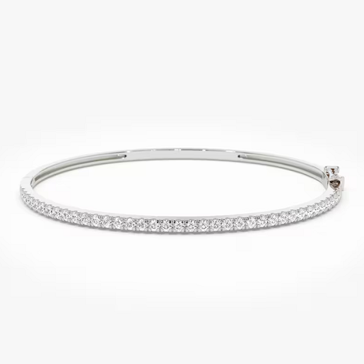 14k Solid Gold Stacking Natural Diamond Bangle Bracelet  customdiamjewel 10 KT Solid Gold White Gold VVS-EF