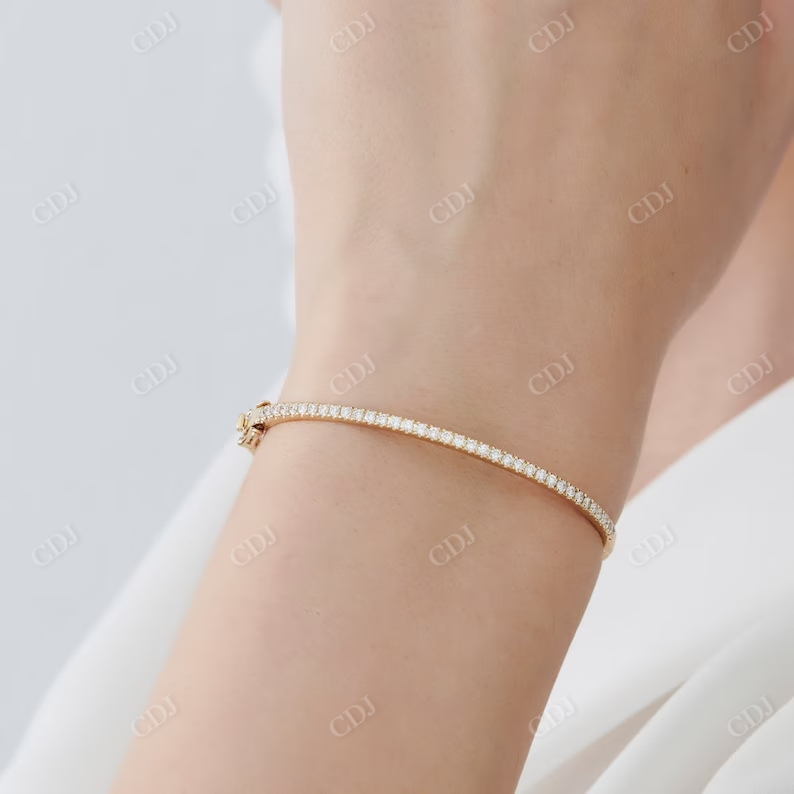 14k Solid Gold Stacking Natural Diamond Bangle Bracelet  customdiamjewel   