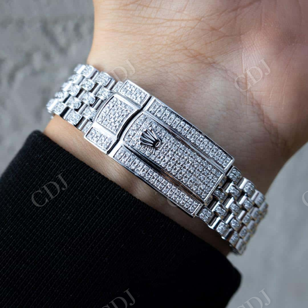 Rolex Datejust Custom Diamond Watch  customdiamjewel   