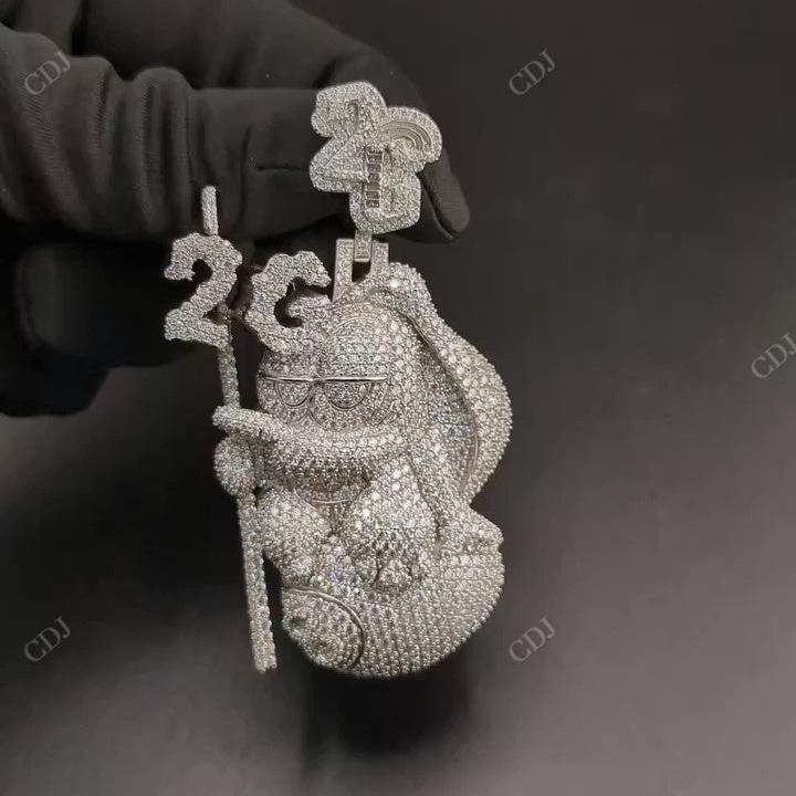 Unique Iced Out Diamond Cartoon Pendant hip hop jewelry CustomDiamJewel   