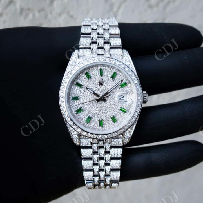 Rolex Datejust Custom Diamond Watch  customdiamjewel   