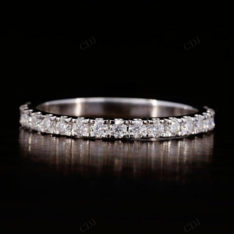 0.30CTW Round Lab Grown Diamond 3/4 Eternity Wedding Band  customdiamjewel 10KT White Gold VVS-EF