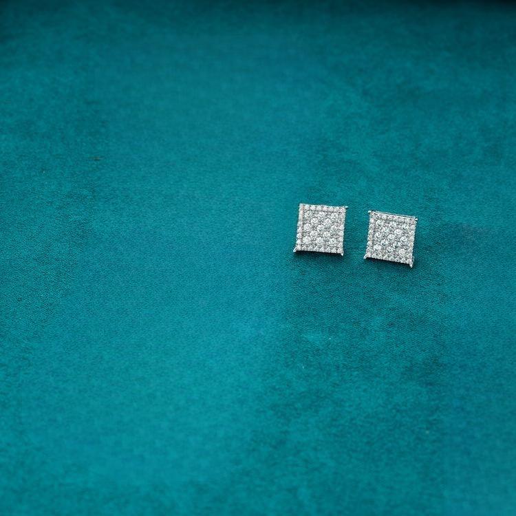 9.00MM Round Cut Square Shape Hip Hop Earring hip hop jewelry customdiamjewel   