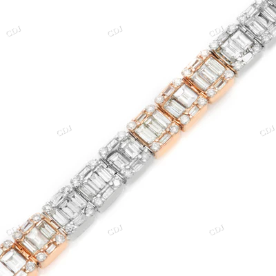 Two Tone Natural Diamond Gold Bracelet hip hop jewelry CustomDiamJewel