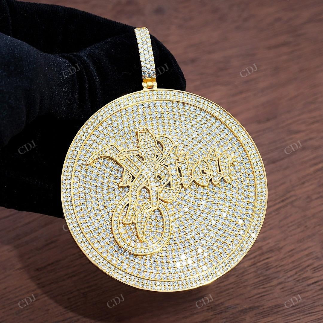 Iced Out Round Diamond Gold Plated Hip Hop Pendant hip hop jewelry customdiamjewel   