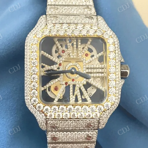 New Cartier GRA Certified 22 to 23 Carat Moissanite Watch Stainless Steel Watch  customdiamjewel   