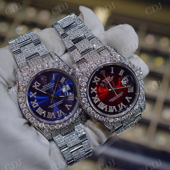 Fully Iced Out Diamond watch  customdiamjewel   