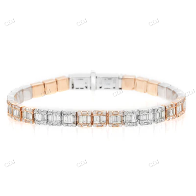 Two Tone Natural Diamond Gold Bracelet hip hop jewelry CustomDiamJewel