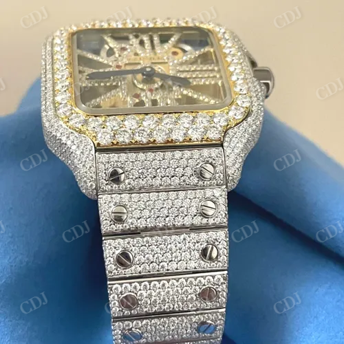 New Cartier GRA Certified 22 to 23 Carat Moissanite Watch Stainless Steel Watch  customdiamjewel   