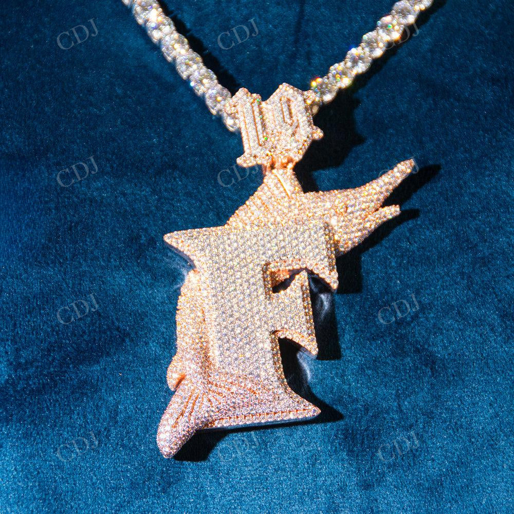 Fully Iced Out Diamond Fish Design Pendant  customdiamjewel   