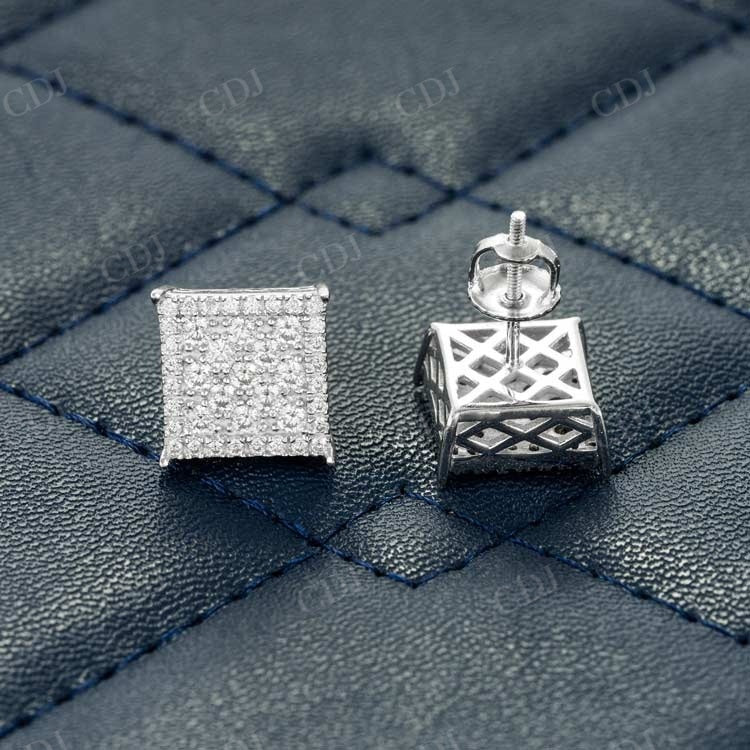 9.00MM Round Cut Square Shape Hip Hop Earring hip hop jewelry customdiamjewel   