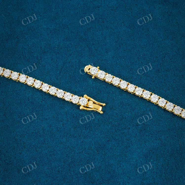 Yellow Gold Plated Dimond Tennis Chain For Women hip hop jewelry customdiamjewel   