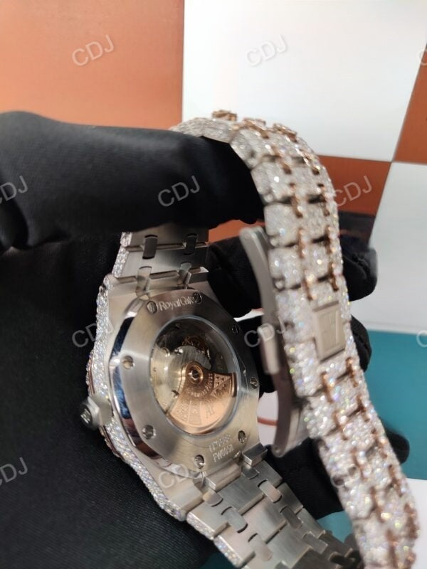 VVS Moissanite Diamond Watches Trendy Iced Out Lab Grown Diamond Watch VVS Clarity  Unique Numeric Watches  customdiamjewel   