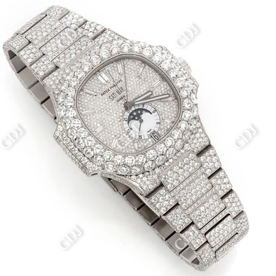 Chrono Moissanite Bust Down Watch  customdiamjewel   