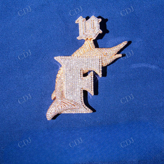 Fully Iced Out Diamond Fish Design Pendant  customdiamjewel   