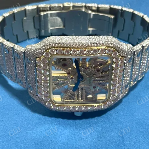 New Cartier GRA Certified 22 to 23 Carat Moissanite Watch Stainless Steel Watch  customdiamjewel   