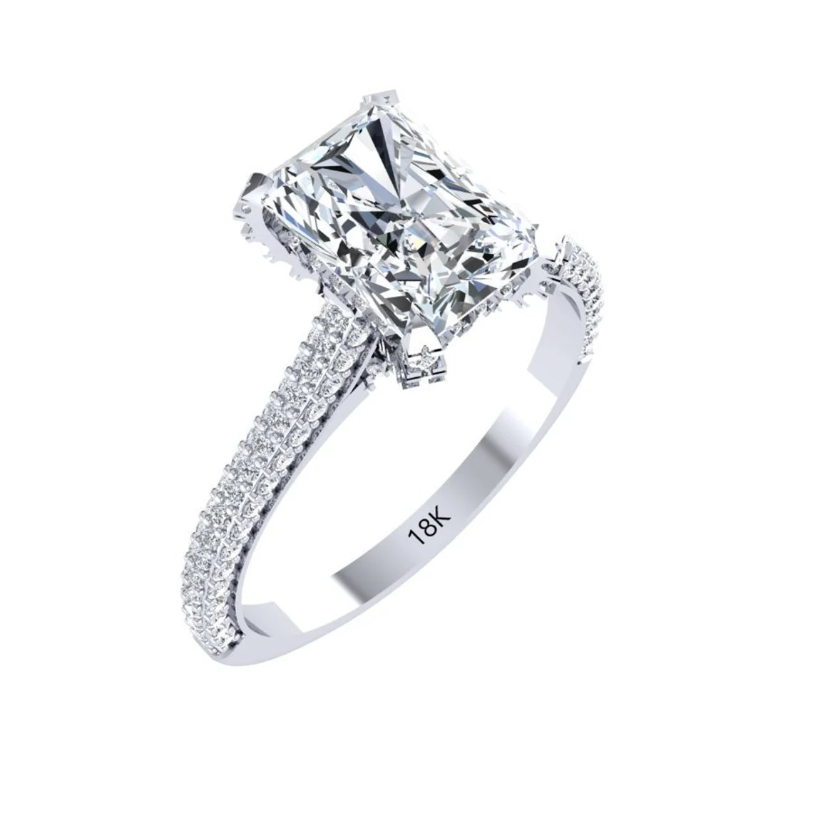 Radiant Cut Moissanite Claw Prong Engagement Ring  customdiamjewel   