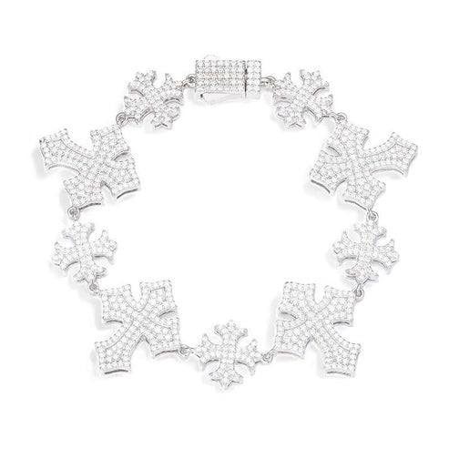 Full Ice Out Moissanite 925 Silver Maltese Cross Bracelet hip hop jewelry CustomDiamJewel