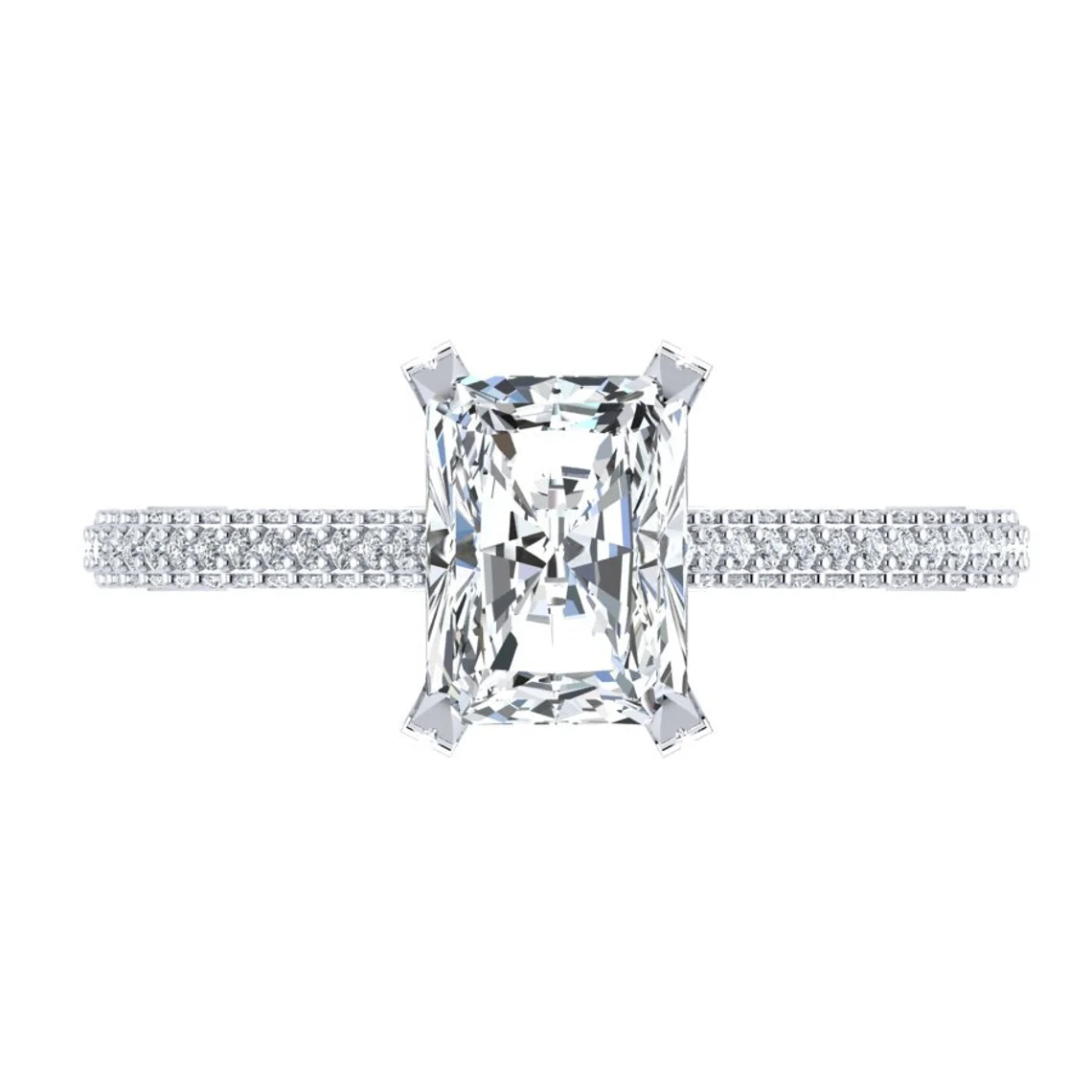 Radiant Cut Moissanite Claw Prong Engagement Ring  customdiamjewel   