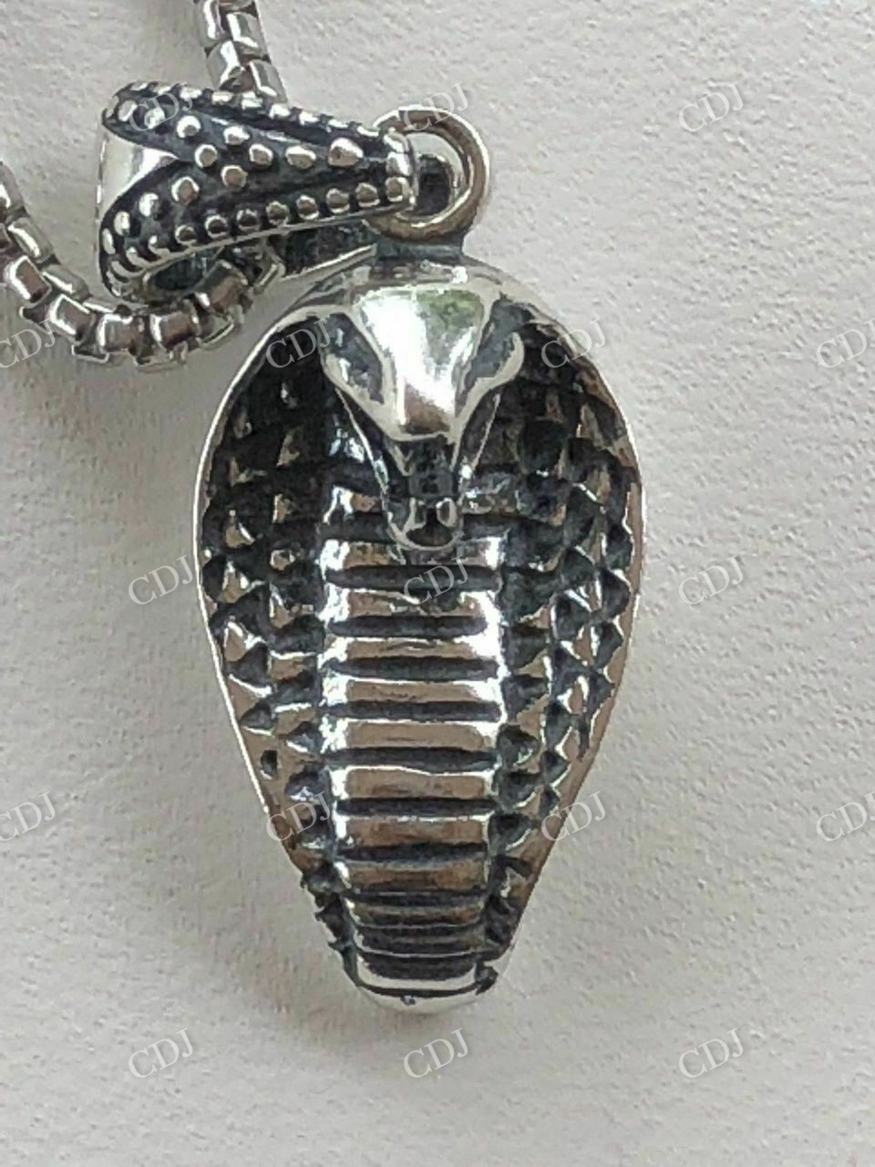 925 Sterling Silver King Cobra Snake Pendant  customdiamjewel   