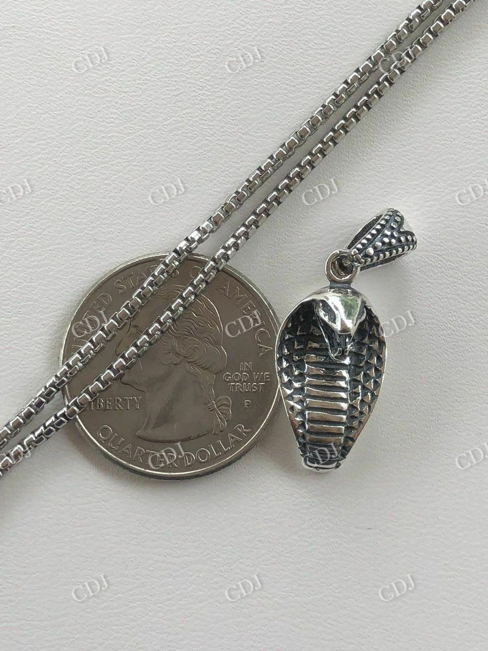 925 Sterling Silver King Cobra Snake Pendant  customdiamjewel   