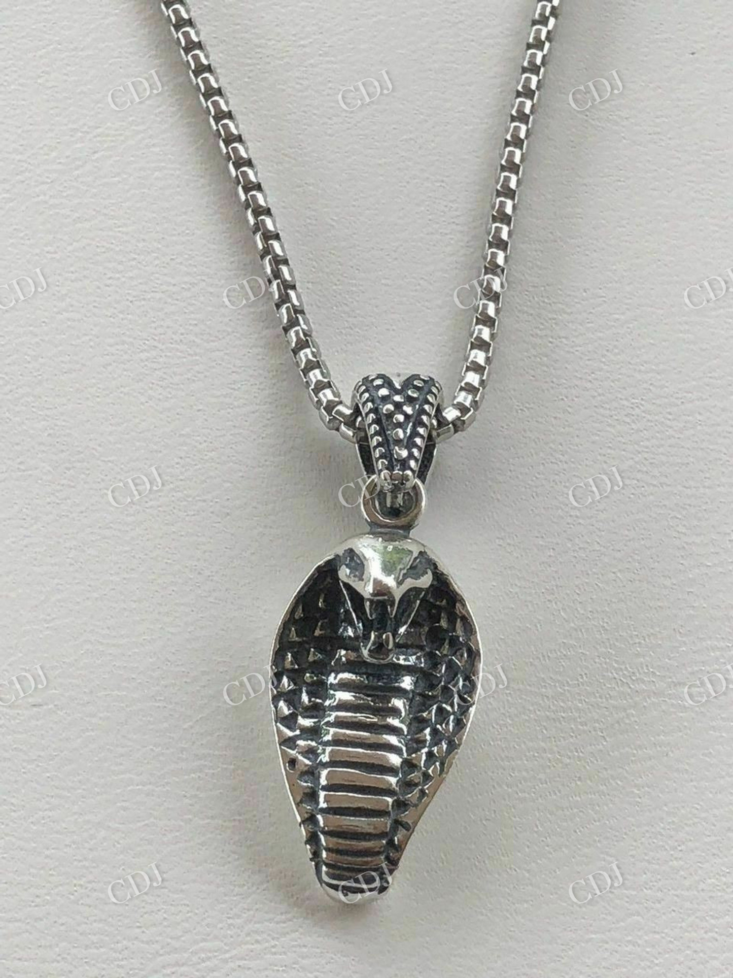 925 Sterling Silver King Cobra Snake Pendant  customdiamjewel   