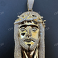 14K Yellow Gold Jesus Piece Iced Diamond Pendant  customdiamjewel   