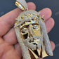 14K Yellow Gold Jesus Piece Iced Diamond Pendant  customdiamjewel   