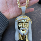 14k Gold Mens Iced Jesus Piece Diamnod Pendant  customdiamjewel   