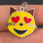 925 Sterling Silver Kitty Cat Heart Eyes Emoji Pendant  customdiamjewel   