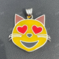 925 Sterling Silver Kitty Cat Heart Eyes Emoji Pendant  customdiamjewel   