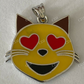 925 Sterling Silver Kitty Cat Heart Eyes Emoji Pendant  customdiamjewel   