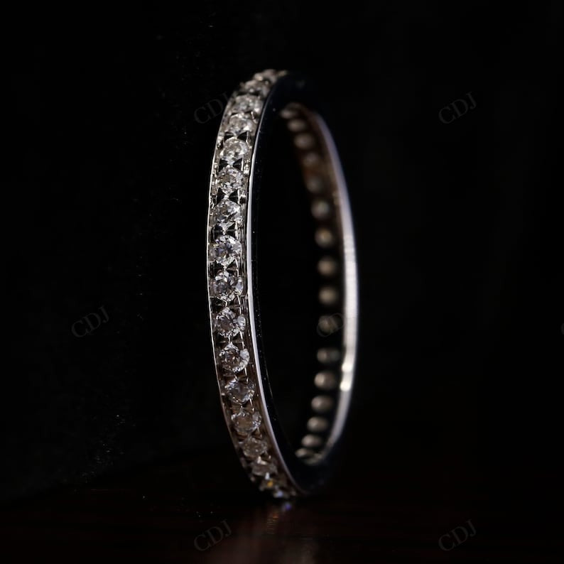 0.40CTW Round Lab Grown Diamond Channel Set Full Eternity Wedding Band  customdiamjewel   