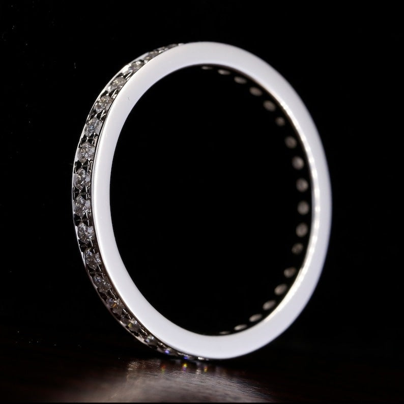 1.30 mm Round Channel Set full Eternity Stacking Band  customdiamjewel   