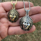 925 Sterling Silver Indian Head Chief Headdress Pendant  customdiamjewel   