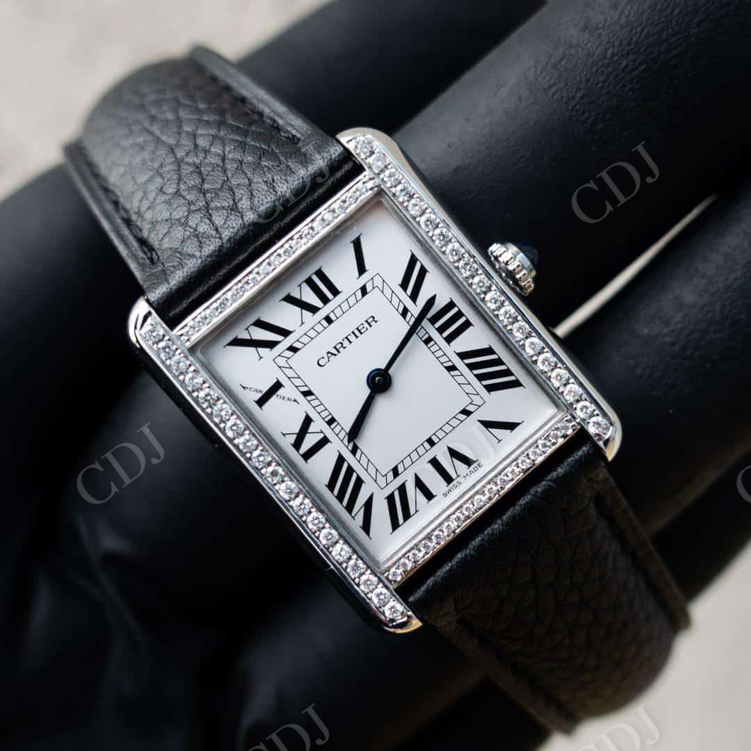 Cartier Custom Diamond Quartz Movement Watch  customdiamjewel   